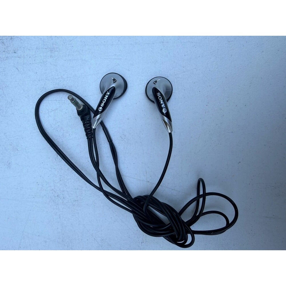 Sony MDR-E828LP Fontopia Wired Stereo Earbuds Black Silver 3.5mm Tested